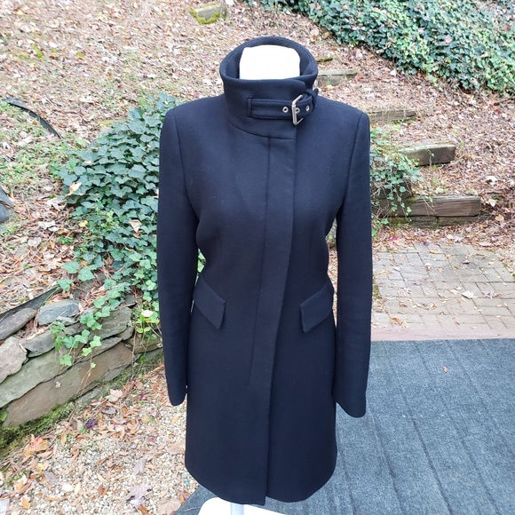 Zara Trafaluc Wool Coat. Black Womens Medium - Picture 1 of 11